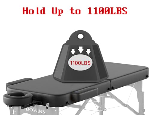 Image of 2 Fold Professional Massage Table Portable Hold Up 1100LBS All Black