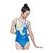 Kmeruoys Rhythmic Gymnastics Leotard Sleeveless for Children Adult Dance Bodysuit Training Competition Jumpsuit (Color : Blue, Size : Small)
