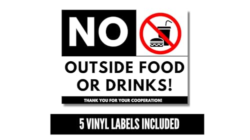 Grand Vinyl 102 No Outside Food Or Drink Self-Adhesive Vinyl Sticker Sign thumb #1