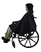 Bailey Bug Adjustable Wheelchair Cape and Attachable Hood - Fleece Lined, Stylish Adult Wheelchair Poncho Designed for Warmth Style and Safety - Youth - Black
