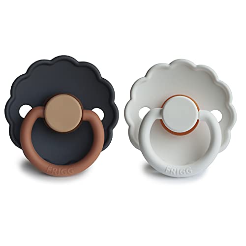 Frigg Daisy Natural Rubber Baby Pacifier | Made In Denmark | Bpa-Free (Aurora/Bright White, 6-18 Months) 2-Pack #TOP1