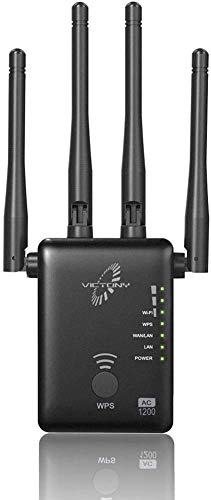 Amazing 🔥 VICTONY WA1200 Wireless Range Extender 1200Mbps WiFi Extneder Dual Band with 4 External Antennas WiFi Signal Booster (bk) Flash Sale VICTONY WA1200 Wireless Range Extender 1200Mbps WiFi Extneder Dual Band with 4 External Antennas WiFi Signal Booster (bk)