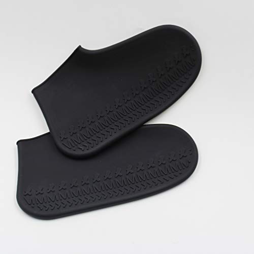 Cubiertas para zapatos impermeables antideslizantes de silicona VOSAREA, unisex, tamaño M, color negro miniatura 6
