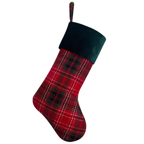 Ftuuo Red Buffalo Plaid Christmas Stockings, Green...