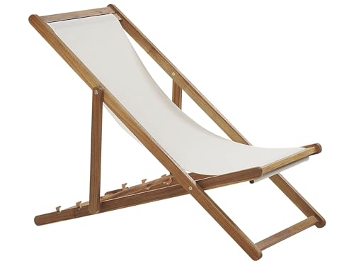 Chilienne Pliante avec Toiles de Remplacement en Bois Acacia Clair Anzio