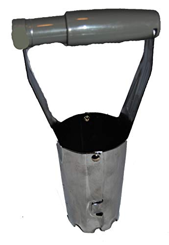 Bert's Garden Bulb Planter Durable Steel With Chrome Plated Finish And Depth Measurements On The Side, Easy Soil- Release, Plant Tulips, Daffodils And Transplant Seedlings #TOP5