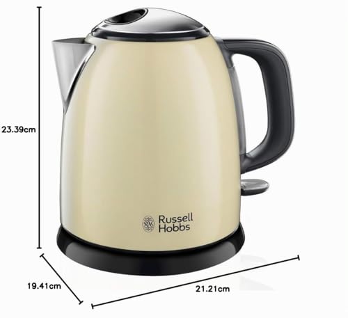 Miniatura 12 de Russell Hobbs Hervidor De Agua Eléctrico Colours Plus - 1 Litro, Hervidor Pequeño, 2400 W, Filtro Extraíble, Zona De Ebullición Rápida, Base De 360 , Indicador Nivel De Agua, Inox., Crema - 24994-70