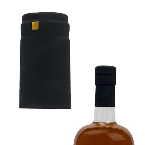 Jelinek Cork Shrink Caps for Wine Bottles - Matte Black 50 Count - 36 x 50 mm