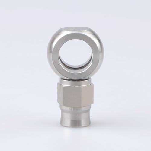 Image of Stainless Steel Brake Fitting Straight - 3AN (AN3) To 3 /8 inch-32 UNEF JIC Metric Hole Diameter 11.2mm Length 30.6mm Banjo PTFE Hose End With Back Nut & Olive