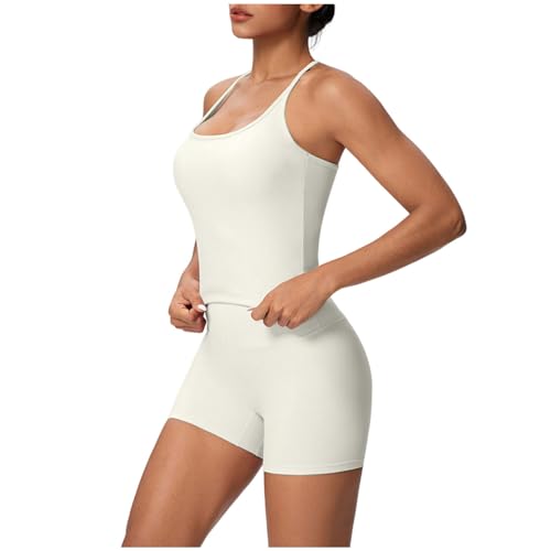 Ensemble de sport 2 pièces pour femme avec short de cyclisme et débardeur court