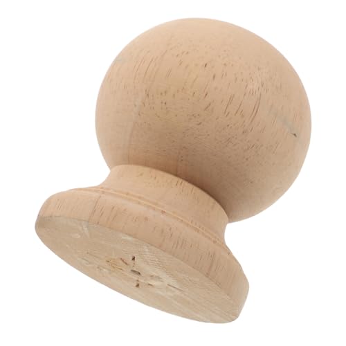 Generic Unfinished Wood Ball Finial Decorative Column Topper with Natural Grain for DIY Staircase Bed Post Lamp Shade Accessories Classical Roman Style Baluster for Indoor Outdoor Home