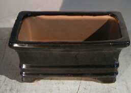Bonsai BoyL159 6.125 x 5 x 2.125 in. Ceramic Bonsai Pot, Black - Rectangle