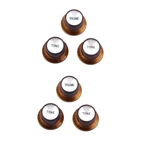 ibasenice 2sets Guitar Tone Knobs 1v2t Volume Tone Knob Cap for Guitar Bass (Light) 3pcs*2
