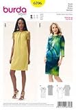  Burda 6706 Schnittmuster Kleid mit rundem Ausschnitt (Damen, Gr. 36 - 46) Level 2 leicht