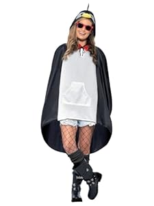 Smiffys Pinguin Party Poncho, mit Zugbeutel Halloween und Karneval