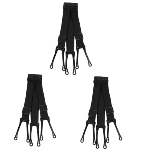 TENDYCOCO 3pcs Ice Hockey Drop Strap Tool Belt Suspenders Ice Hockey Pants Traction Belt Suspenders Hockey Pant Suspenders Anti-skid Pants Suspender Duty Belt Suspenders Men Emulsion Black