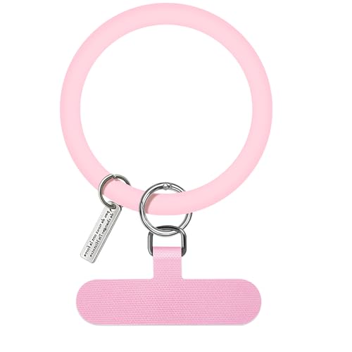 Cordon de téléphone en silicone rose pour garder les mains libres en voyage