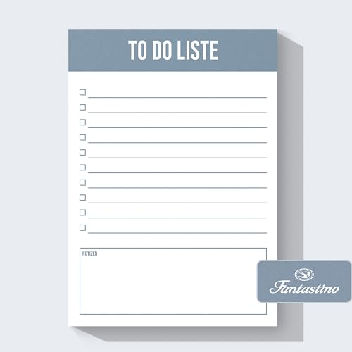 Fantastino® To-Do Listen Block - 3er Pack (150 Listen) - Urban-Blue Tagesplaner & Organizer für Aufgaben, Termine, Notizen. Kleiner A6 Block undatiert zum Abreißen