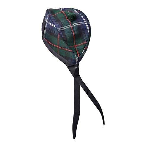 Image of Glengarry Cap-Traditional Scottish Hat, Acrylic Wool Tartan Glengarry hat, Kilts /Bagpipes Accessories