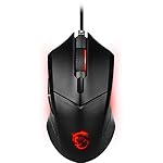 msi Clutch GM08 Gaming Mouse, 4200 DPI, Optical Sensor, 3 Adjustable Weights, Red LED Lighting, Symmetrical Design