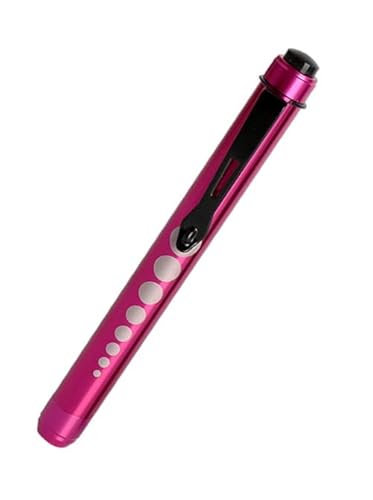 Exeton Diagnóstico Penlight Caneta lanterna LED reutilizável com indicador de pupila para enfermeiros médicos com clipe de bolso PL02 (rosa)