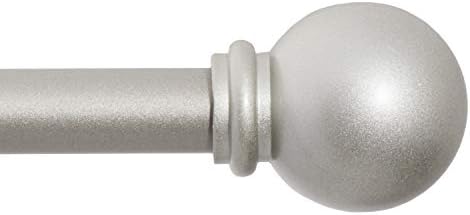 Kenney 5/8” Chelsea Ball Decorative Window Curtain Rod, 28-48", Brushed Nickel