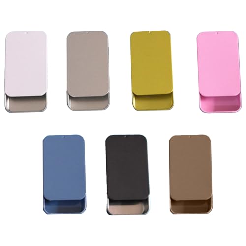 6pcs Mini Portable Case,Dental Floss Dispenser,Toothpick Dispenser tin Sliding refillable Dental Floss Storage Box,Suitable for Travel, Oral Care, Dating, Dinner, Cleaning Teeth