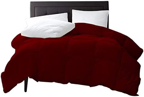 New York Mercado 100% Organic Cotton Comforter Luxury and Premium Quality Quilted with Corner Tabs 500 GSM GOTS Certified 800 TC All Season Warm Fluffy Ultra-Soft Comforter Full/Queen, Burgundy