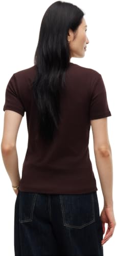 Tommy Hilfiger Damen T-Shirt Kurzarm New Slim Cody Rundhalsausschnitt, Braun (Chocolate), M – Ansicht 2