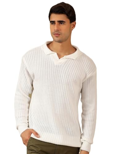 Image of Kvetoo Full Sleeve Winter Wear Woolen Collar Polo Sweater for Men