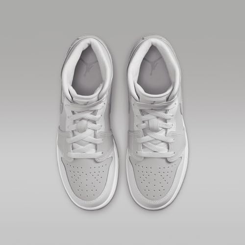 Jordan Air 1 Mid Grade School Summit White/Metallic Silver HQ3600-121 Size 7Y4