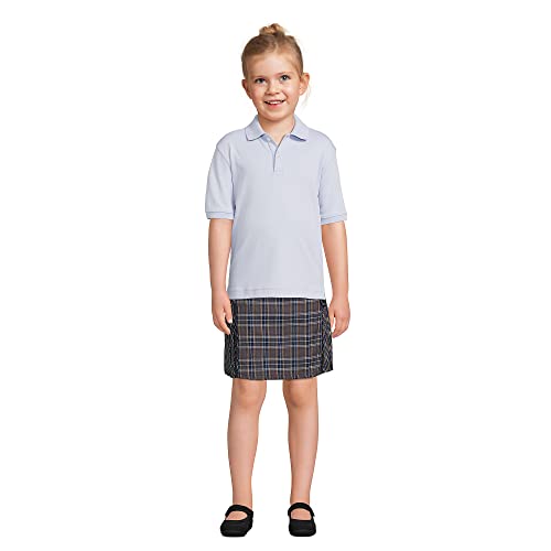Lands' End School Uniform Kids Husky Short Sleeve Interlock Polo Shirt Large Blue #TOP2