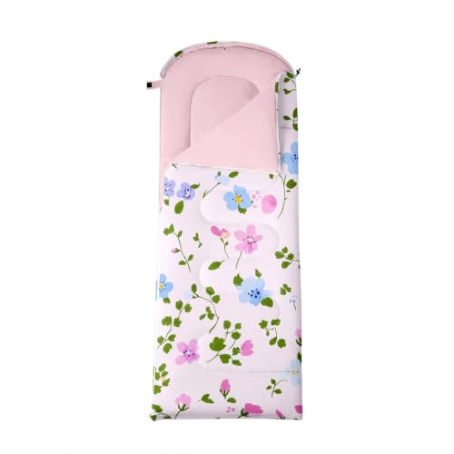 Feelyou Bolsa de Dormir para Camping Rosa Blanco, cálida para clima frío, 3 estaciones, para camping, viajes y actividades al aire libre miniatura 4