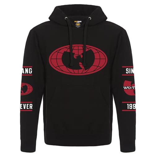 Wu-Tang Clan Globe Hoodie (US, Alpha, XX-Large, Regular, Regular, Red)