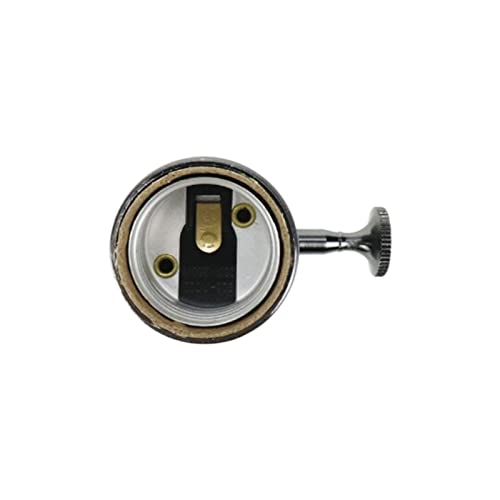 Meprotal 2Pcs Brass Light Socket Vintage Lamp Socket Edison Pendant Lamp Copper Holder E26/E27 For Led Light Bulb 2.72"X1.2" (Black) #TOP5