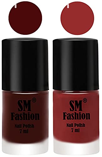 Image of Long Lasting Nail Polish | Nail Paint Combo 7 ml Each) - Set of 2 Wine-Jam