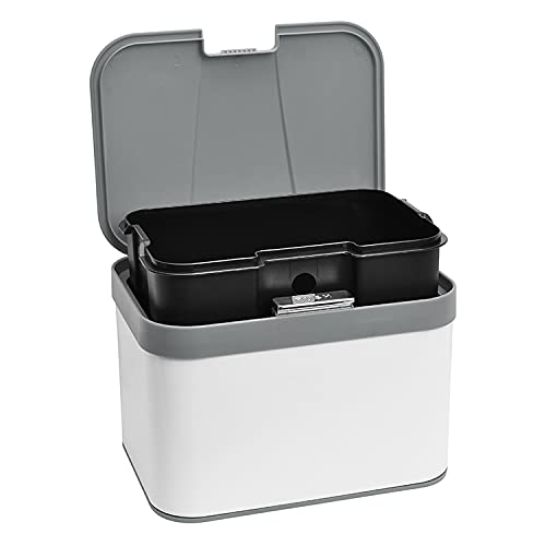 Compost-Kitchen-Counter-Bin-113-Gallon43-Liter-Black-and-White-Grey