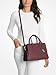 Michael Kors Laila Medium Satchel, Nickel-Tone Hardware/MK Debossed Burnished Logo Leather/Oxblood