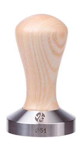 タンパー - エスプレッソタンパー - 51mm タンパー - コーヒータンパークラシックシリーズ - コーヒープレスツール - タンパーエスプレッソ - ステンレススチールエスプレッソタンパー - ハンドルソリッドウッド - 圧力ベースタンパー