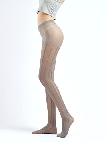 Image of Sahabowi Women Tights, Female Sheer High Waist Pantyhose, Vintage Control Top Stockings
