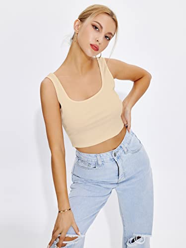 Image of Shasmi Women Crop Top, Ribbed, Stylish Tank Top, Soft and Comfy Fabric has Some Stretch