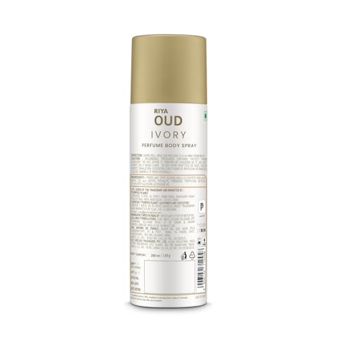 Image of Riya OUD Ivory Perfume Body Spray | Long-Lasting up to 10 Hours | Premium Oud with Warm Spice, Floral and Amber Notes | IFRA Certified | 200 ml