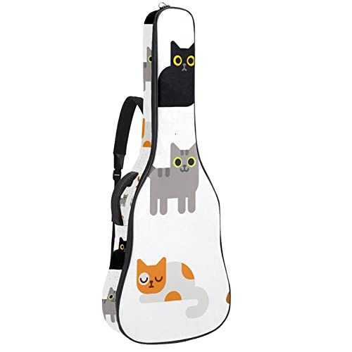 Housse imperméable pour guitare acoustique avec double bandoulière et poche Motif chats, Multicolore 01., 42.9×16.9×4.7… - Les Beatles, Paul McCartney, John Lennon, RIngo Starr, George Harrison Housse imperméable pour guitare acoustique avec double bandoulière et poche Motif chats, Multicolore 01., 42.9x16.9x4.7…