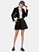 EXLURA Women's Long Sleeve Blazer Suit Sets with Pleated Mini Skirt Fall 2 Piece Outfits Trendy Y2K Fashion Clothes Black