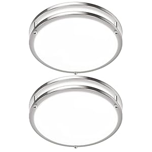 2-Pack 36W LED Ceiling Light Fixture (450W Equiv), 12IN Modern Flush Mount Ceiling Lights, Dimmable Ceiling Lamps Super Bright 3200LM, 3000K/4000K/5000K Adjustable for Bedroom Kitchen Bathroom Hallway