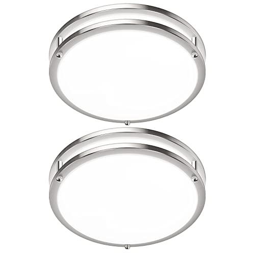2-Pack 36W LED Ceiling Light Fixture (450W Equiv), 12IN Modern Flush Mount Ceiling Lights, Dimmable Ceiling Lamps Super Bright 3200LM, 3000K/4000K/5000K Adjustable for Bedroom Kitchen Bathroom Hallway
