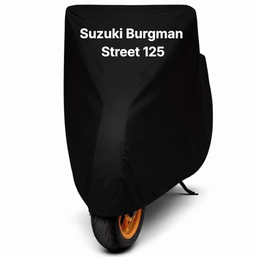 Image of Scooty Body Cover for Suzuki Burgman Street 125 Waterproof & Dustproof Scooter Cover UV Resistant, Heat Resistant & All Weather Protection Heavy Duty Triple Stitched Two Wheeler Cover (Black)