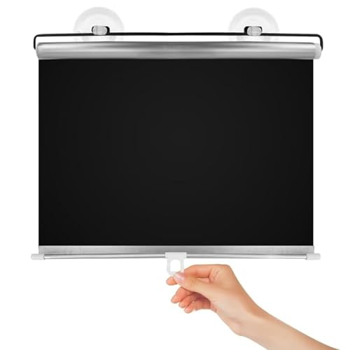 Car Sun Shade Roller - Suction Cup Window Cover, Retractable UV Shield Privacy Curtain Accessory | Vehicle Interior Cooling Safe