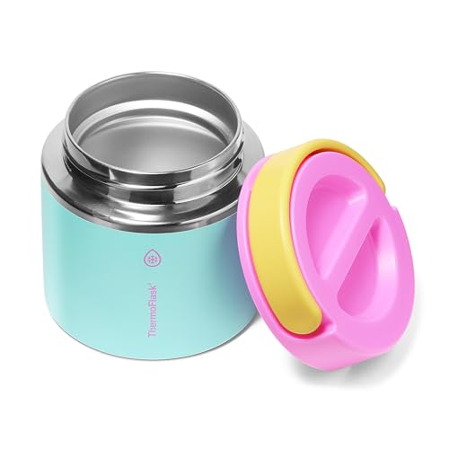 Image of ThermoFlask Insulated Food Jar with Leakproof Lid (20 oz, Tropical Sunset) - Stainless Steel Food Containers for Hot & Cold Meals, Lunch, Soup & Snacks