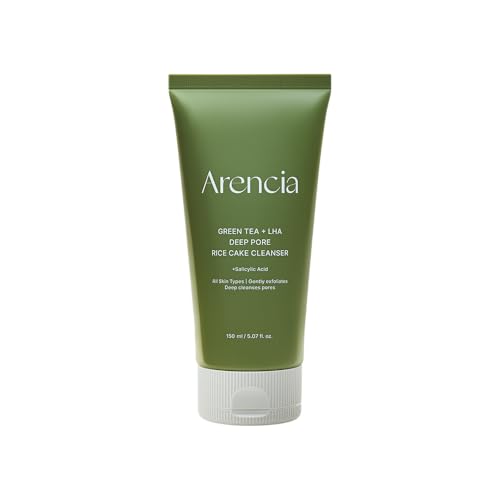 ARENCIA Salicylic Acid, Green Tea + LHA Deep Pore Rice Cake Cleanser, 5.07 fl oz